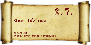 Khun Tünde névjegykártya